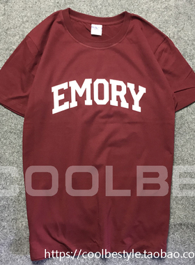 埃默里大学T恤EMORY 南哈佛 美国名校T恤校园文化衫 留学生T恤