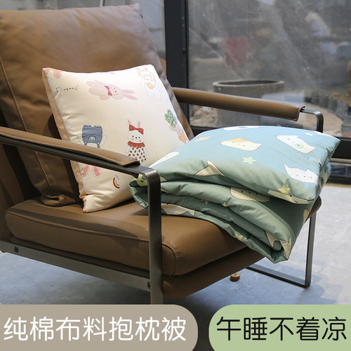 抱枕被子两用空调被车载靠垫儿童学校午睡小被子可拆洗加厚办公夏