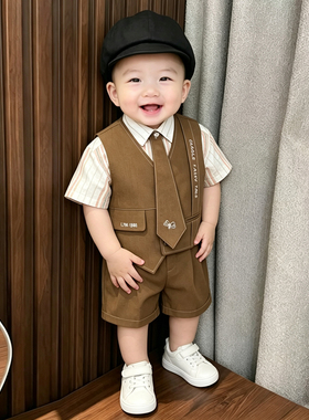 儿童生日礼服小西装套装男宝宝绅士西服洋气小男孩周岁庆典小西装