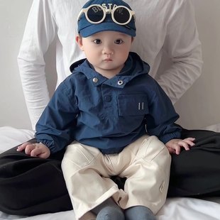 男童春秋款 连帽防风冲锋衣套装 2025新款 儿童男宝宝洋气时髦休闲裤