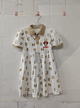 Q140迪品牌女童连衣裙夏季纯棉短袖Polo裙10.11.12.13.14.15.160