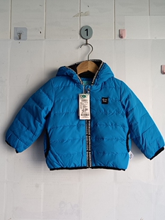 宝贝巴迪小男童羽绒服冬季 连帽90白鸭绒偏薄80.90.100 短款