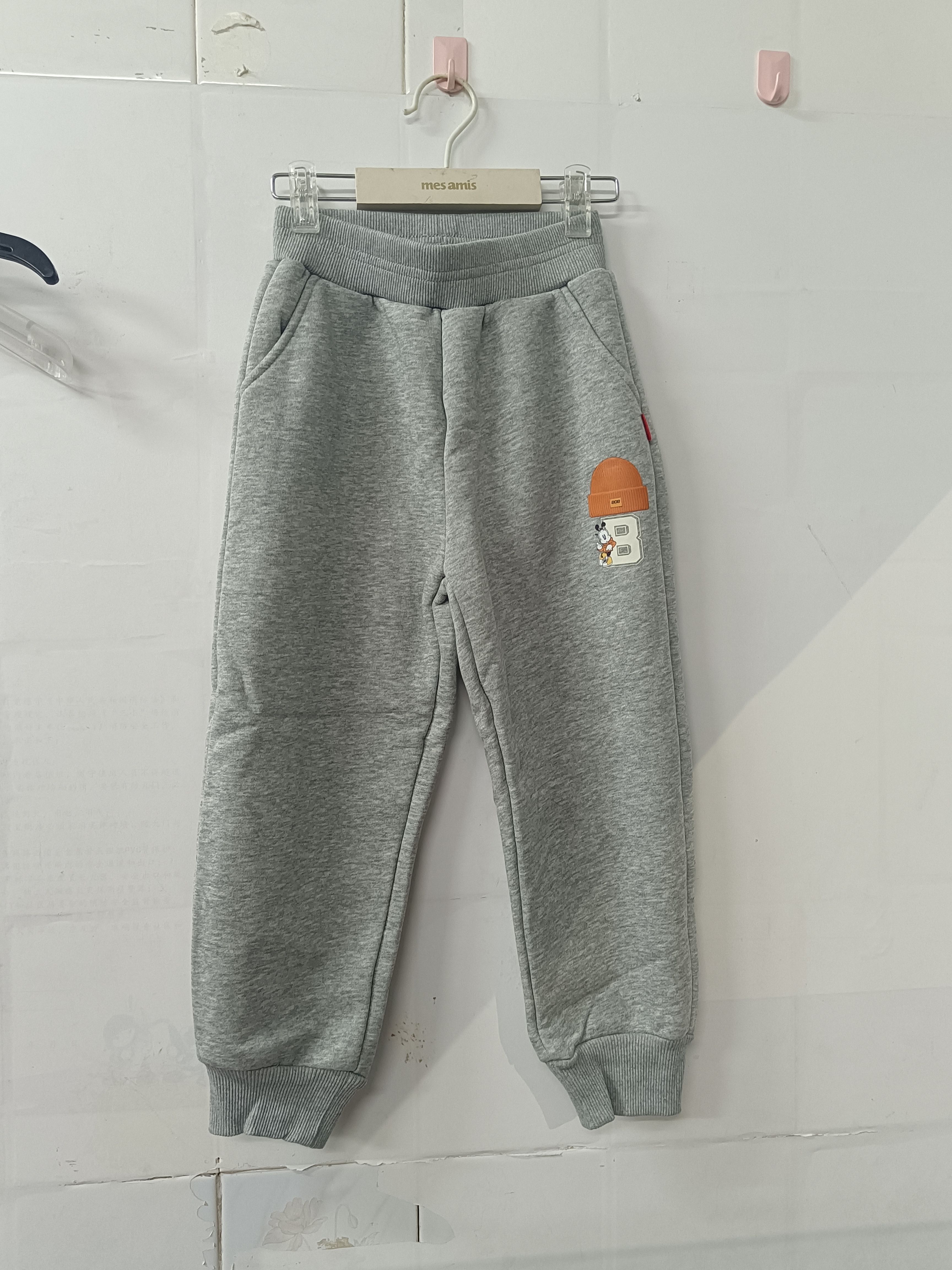 巴bu豆史n比男女童加绒卫裤秋冬款中大童运动裤110到160码没吊牌