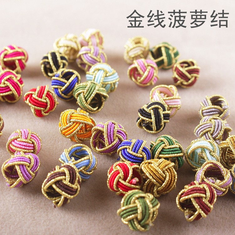 diy项链挂绳编织菠萝结