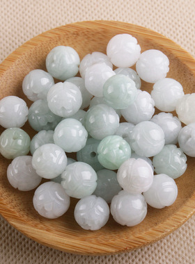diy缅甸翡翠玉石手串饰品莲花珠