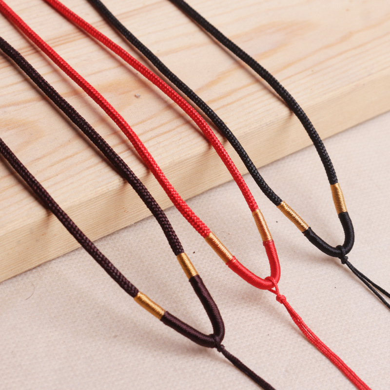 绕线吊坠挂绳diy手工编织黑红