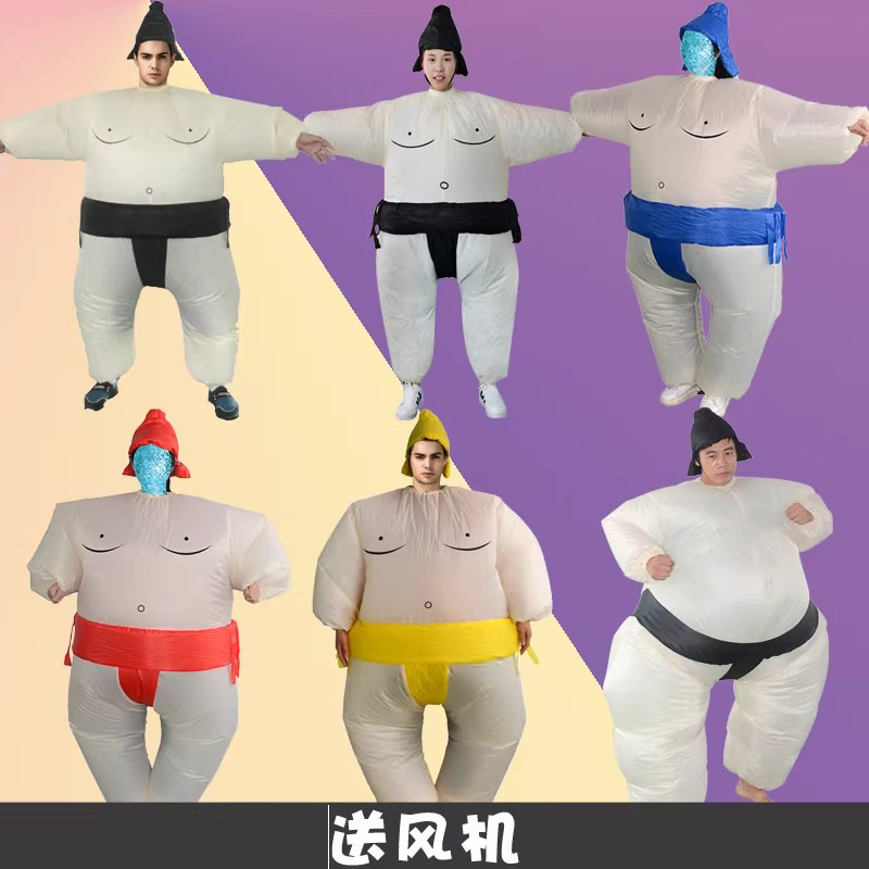 相扑充气服马猪动物卡通人偶