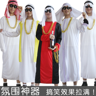 成人cos阿拉伯王子演出服装中东土豪迪拜酋长国王长袍万圣节衣服