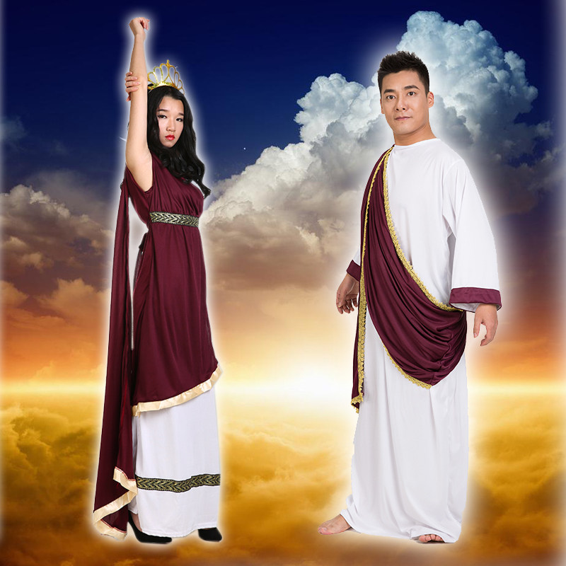 埃及古罗马女贵族希腊男神自由女神宙斯赫拉服装野人侠客情侣服装