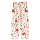 女长裤 女薄款 纯棉夏季 200斤宽松家居裤 卡通甜美 大码 可爱小熊睡裤