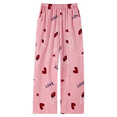 睡裤 女夏季 纯棉长裤 大码 宽松胖mm200斤可爱居家休闲全棉家居裤 女