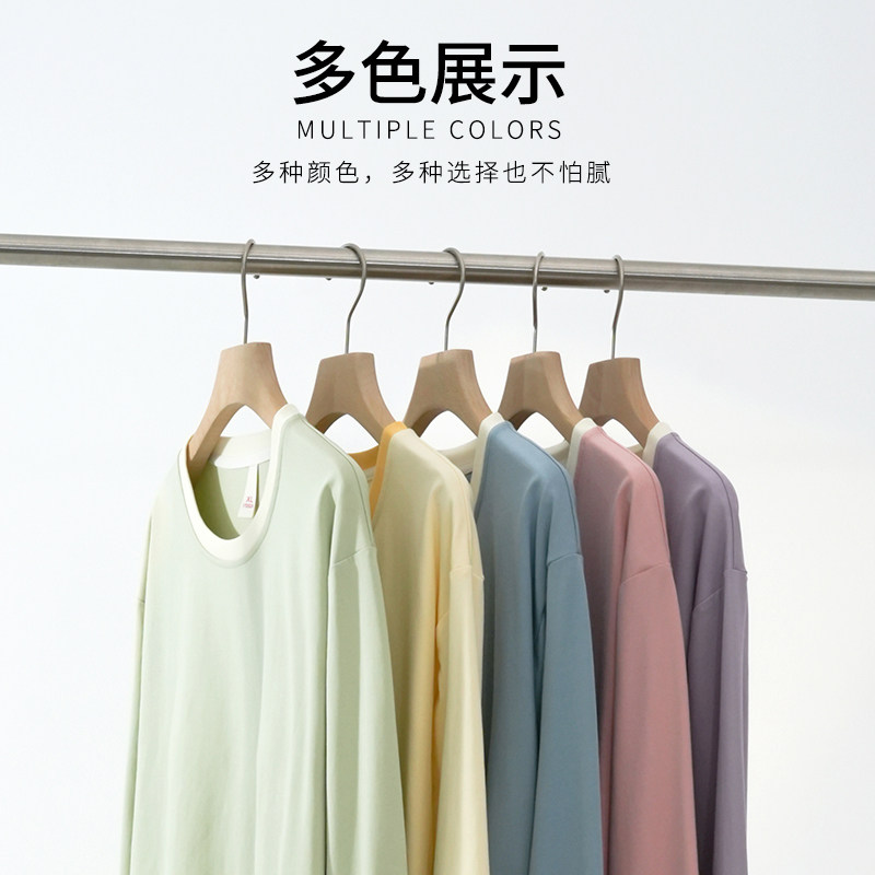 单件上衣睡衣女春秋款长袖2025新款秋季简约带胸垫纯棉薄款家居服