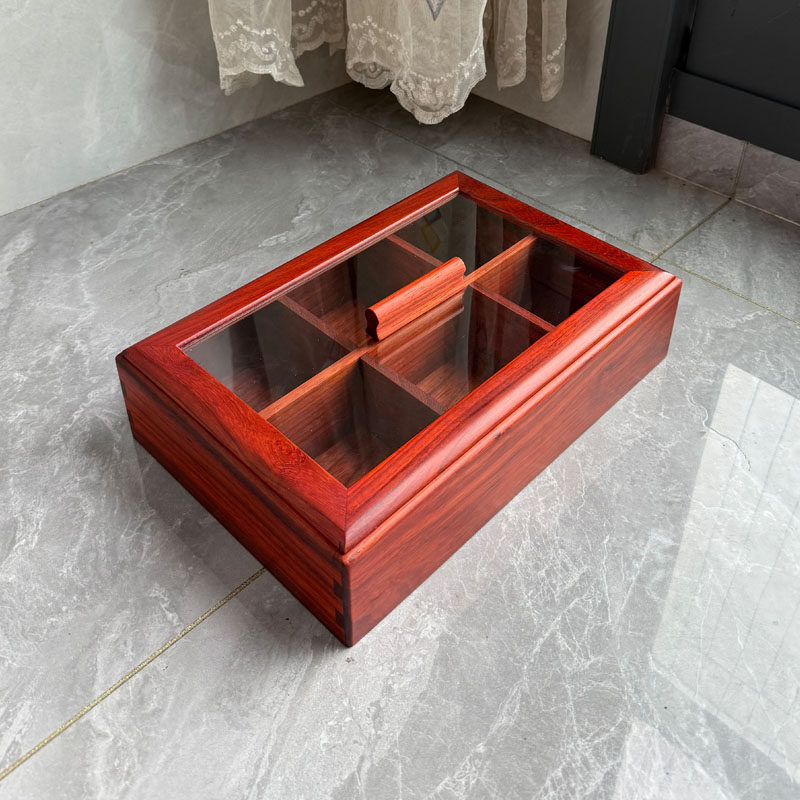 红花梨果盒分格实木大容量多格坚果盘长方带盖糖果盒,餐饮具,果盆/果盘/果篮,淘宝优惠券,粉丝福利购,淘宝优惠卷