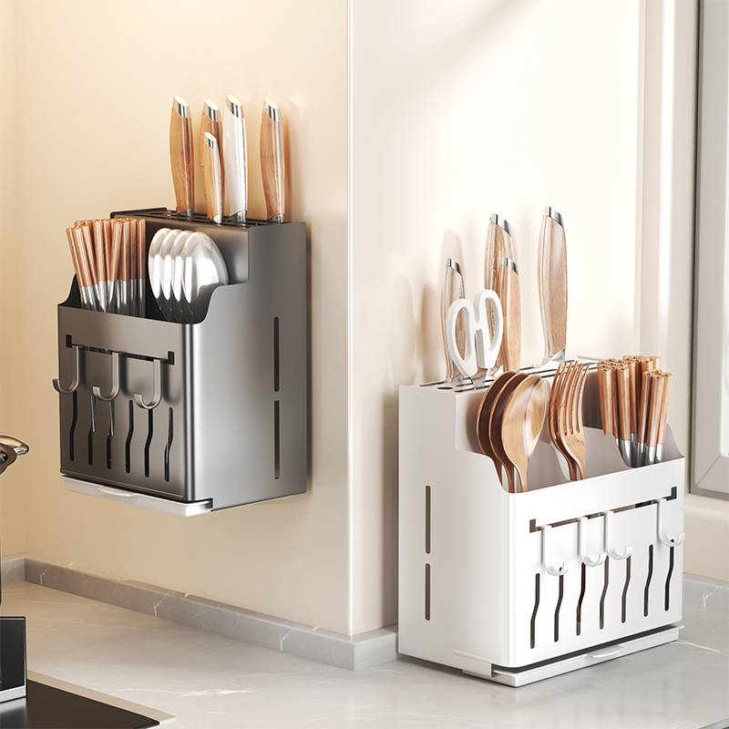 不锈钢厨房刀架置物架多功能筷笼筷子筒壁挂式菜刀刀具一体收纳架