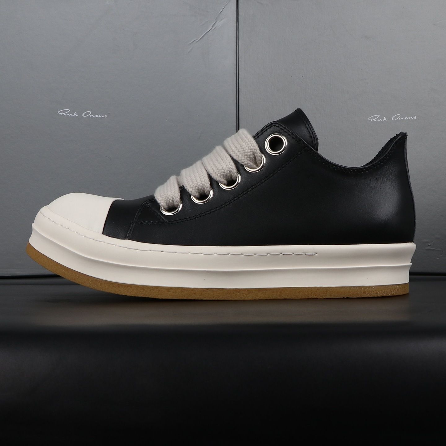 低帮RO鞋子男侵权款主线新款春秋夏季厚底牛皮暗黑黑白休闲板鞋女