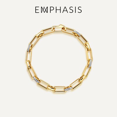 EMPHASIS艾斐诗「融」系列18K黄白分色黄金钻石手链95726B预订