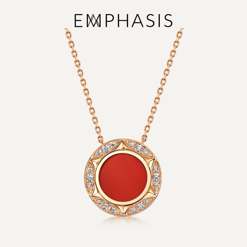 EMPHASIS「恒」系列18K金红玉髓项链大版95529N
