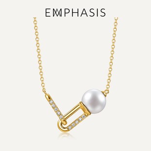 EMPHASIS艾斐诗「宇」系列18K黄色黄金珍珠钻石项链