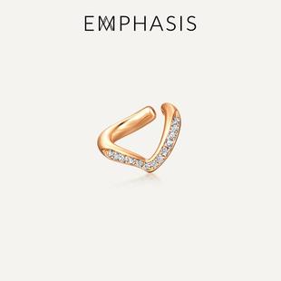 EMPHASIS艾斐诗「形」系列18K玫瑰金钻石单只右耳耳环95251E