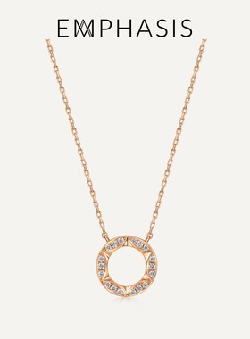 EMPHASIS艾斐诗「恒」系列18K玫瑰金锁骨链六芒星钻石项链93057N