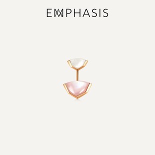 EMPHASIS艾斐诗「合」系列18K玫瑰金贝母耳钉单边93466E