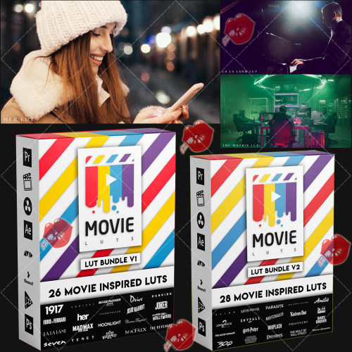 好莱坞电影大片风格3D LUT高品质调色预设Movie LUTs BundleV1+V2