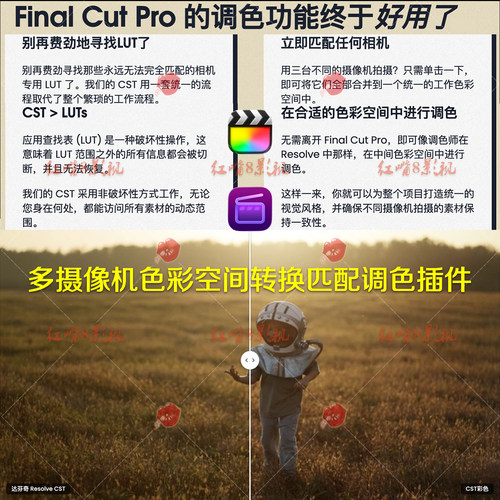 FCPX多摄像机色彩空间转换匹配调色插件 Colour Space Transform