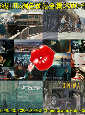电影级3D LUT调色预设及使用教程支持AE/PR/PS/FCPX/达芬奇/ED/VV