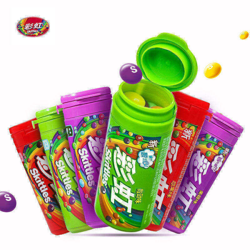 彩虹糖30g*12瓶装原果味果莓味糖果礼盒休闲零食水果糖软糖