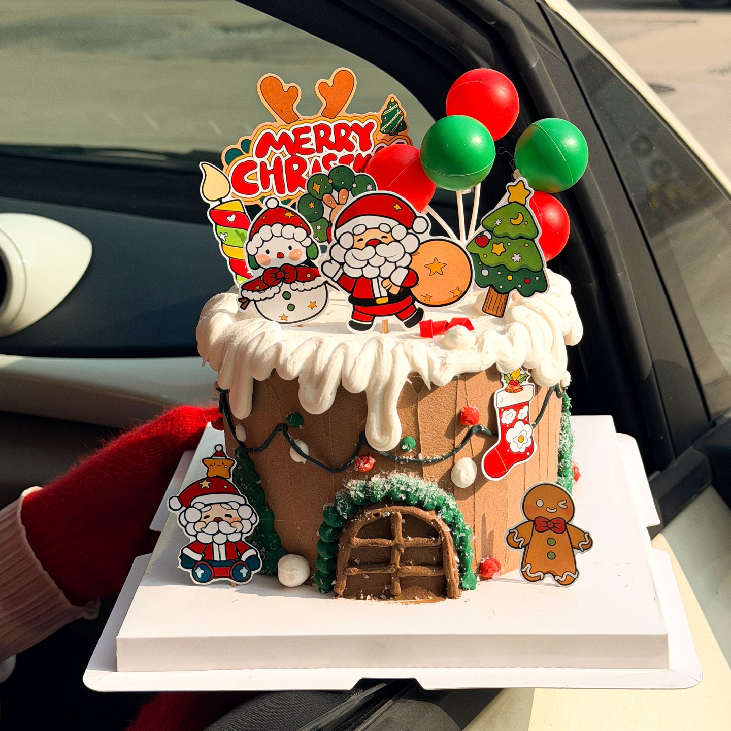 2026新款圣诞节蛋糕装饰插件圣诞老人kt猫拉布布麋鹿甜品台装扮