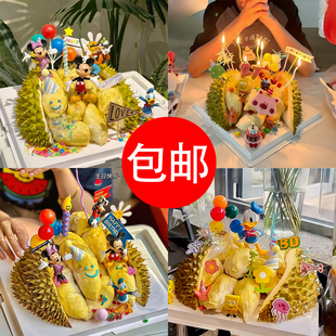 網紅同款 飾卡通米老鼠海綿寶寶擺件生日ins蠟燭插件 榴蓮蛋糕裝