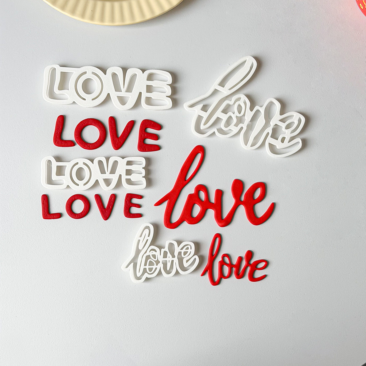 网红love翻糖刻字切模蛋糕装饰情侣纪念日情人节甜品刻字烘焙模具