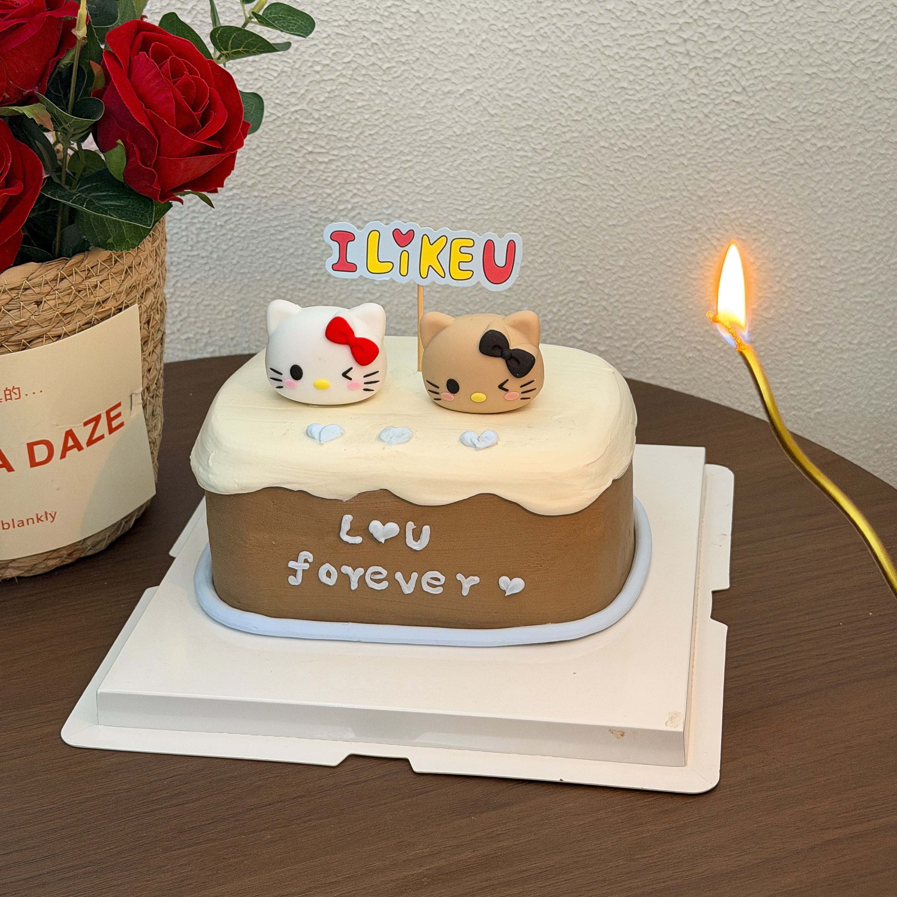 2026情人节kt猫组合蛋糕装饰彩色 I like U 插牌蜡烛甜品插件装扮,节庆用品/礼品,节日装扮用品,淘宝优惠券,粉丝福利购,淘宝优惠卷