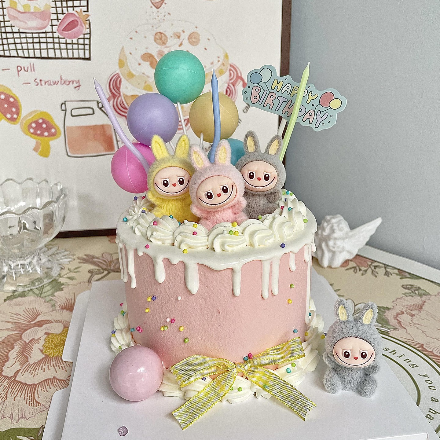 网红卡通布布蛋糕装饰摆件
