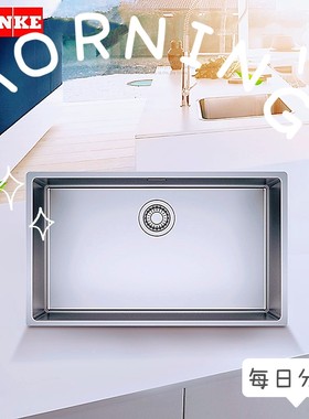 franke弗兰卡水槽手工盆304不锈钢厨房加厚单槽洗碗池大号家用
