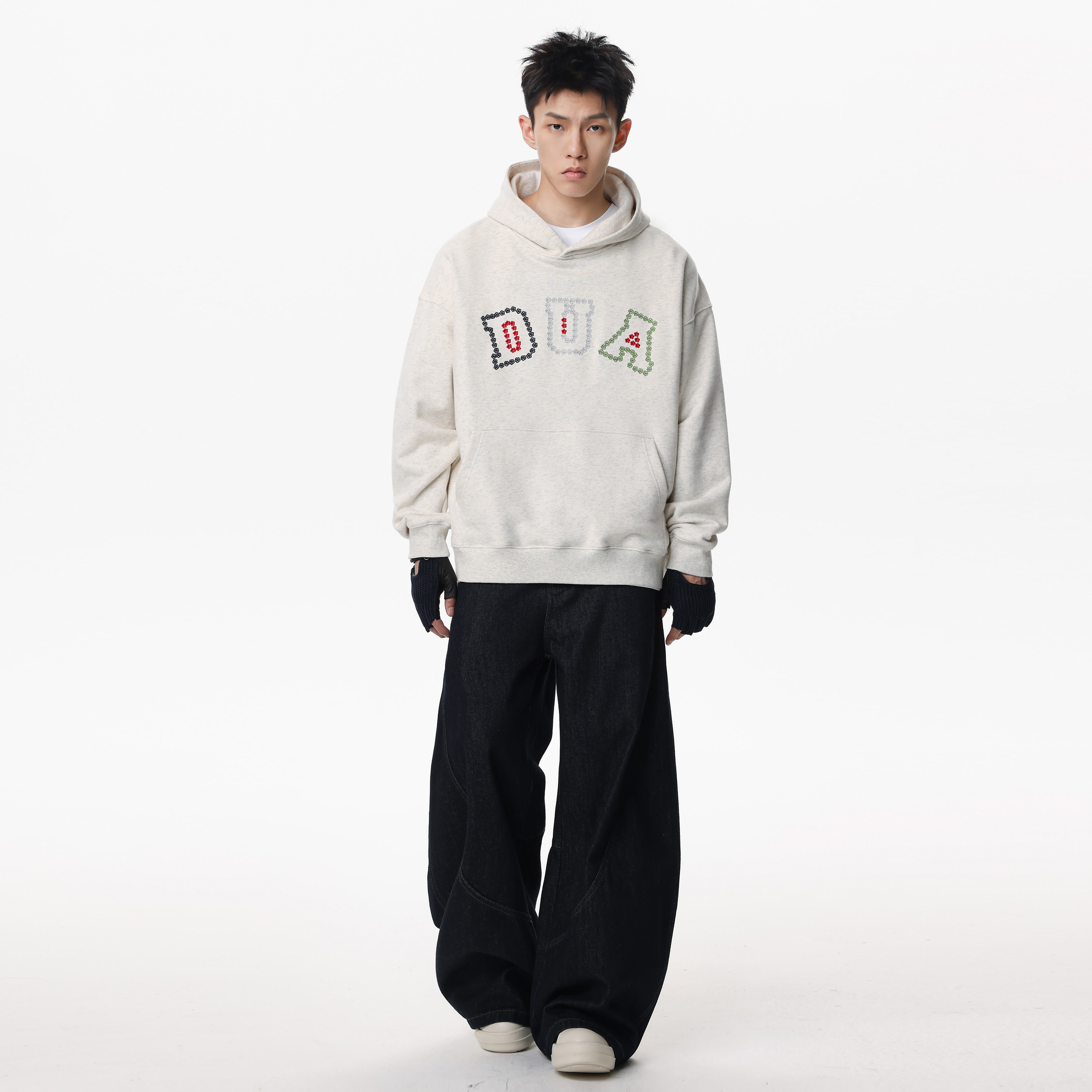 Duamin 花体刺绣重磅亲肤休闲连帽卫衣 男女同款