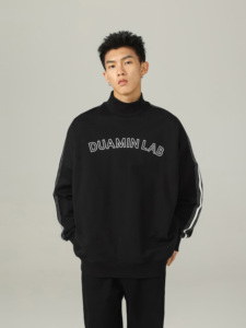 DUAMIN 高领套头卫衣加厚男女秋冬情侣宽松国潮纯棉休闲