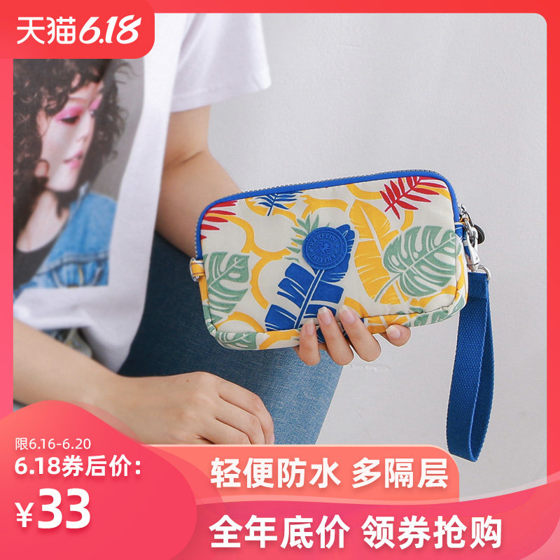 女士大容量小手包帆布手拿包女腕包休闲防水长款拉链手机零钱包夏