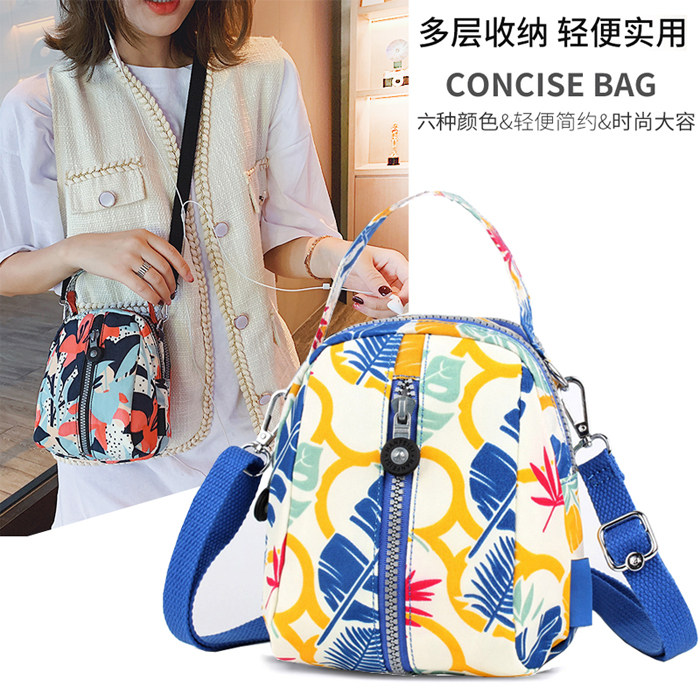 2022新款斜背包小包包迷你牛津布手机包女印花小清晰斜挎帆布包女