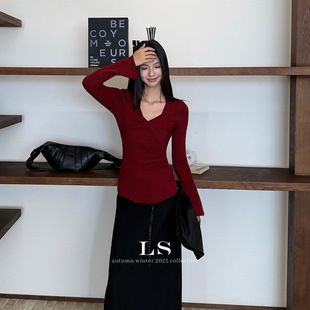 秋冬上新极简时髦扭结设计针织衫 黑标极简大牌 牌 6010 LS新品