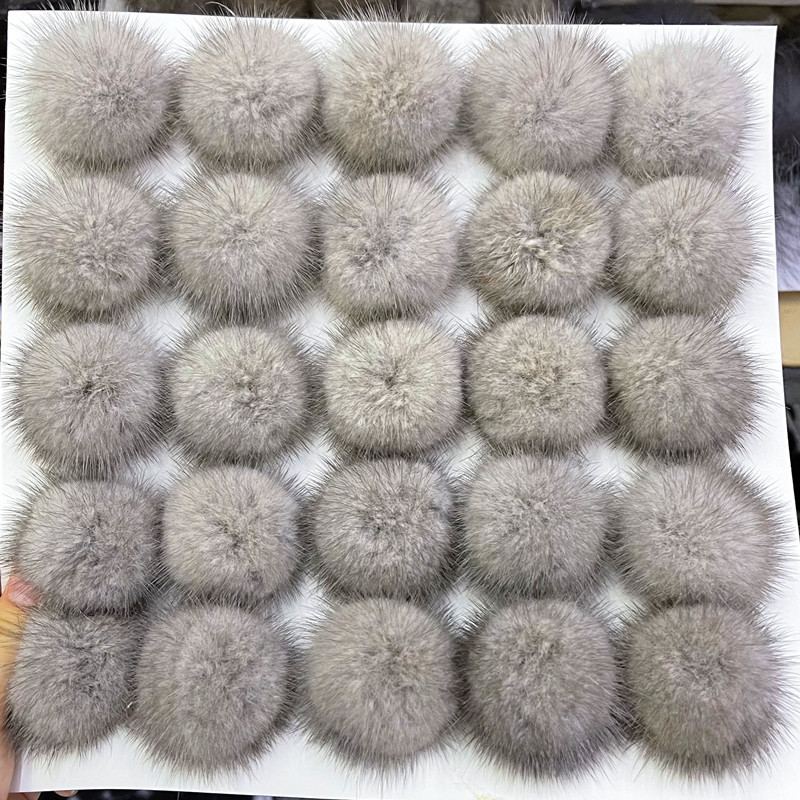 厂家批发水貂毛球5cm貂毛球毛毛球