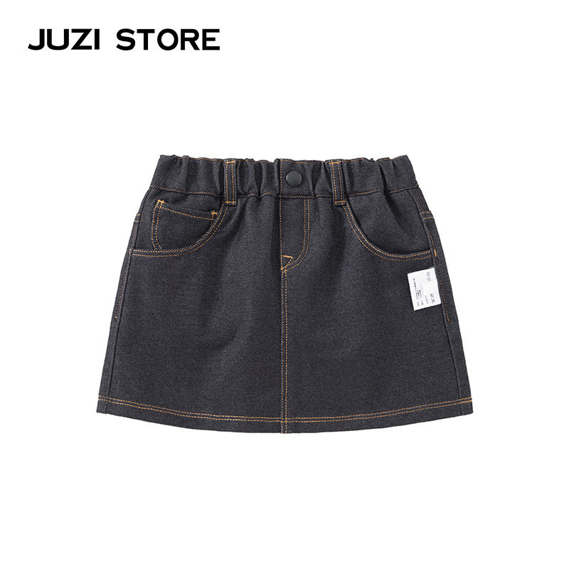 JUZI STORE童装针织牛仔基本款下装短裙女童1516401