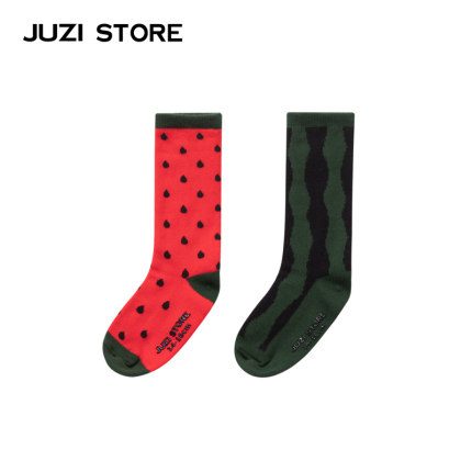JUZI STORE童装秋中高筒提花西瓜造型袜子2双装男女童1117303