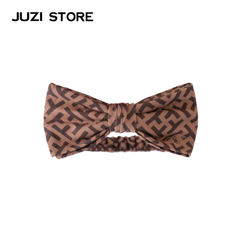JUZI STORE童装纯棉细腻粗针复古蝴蝶结发饰发带女童112