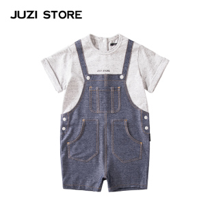 连体服中性男童女童1823536 轻薄牛仔假两件背带裤 STORE童装 JUZI