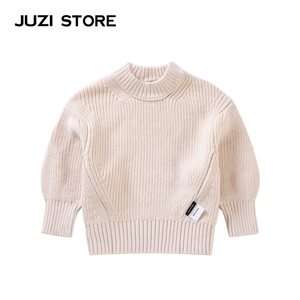 新品JUZI STORE童装毛衫粗针基本款套头衫中高领毛衣男童女童1042