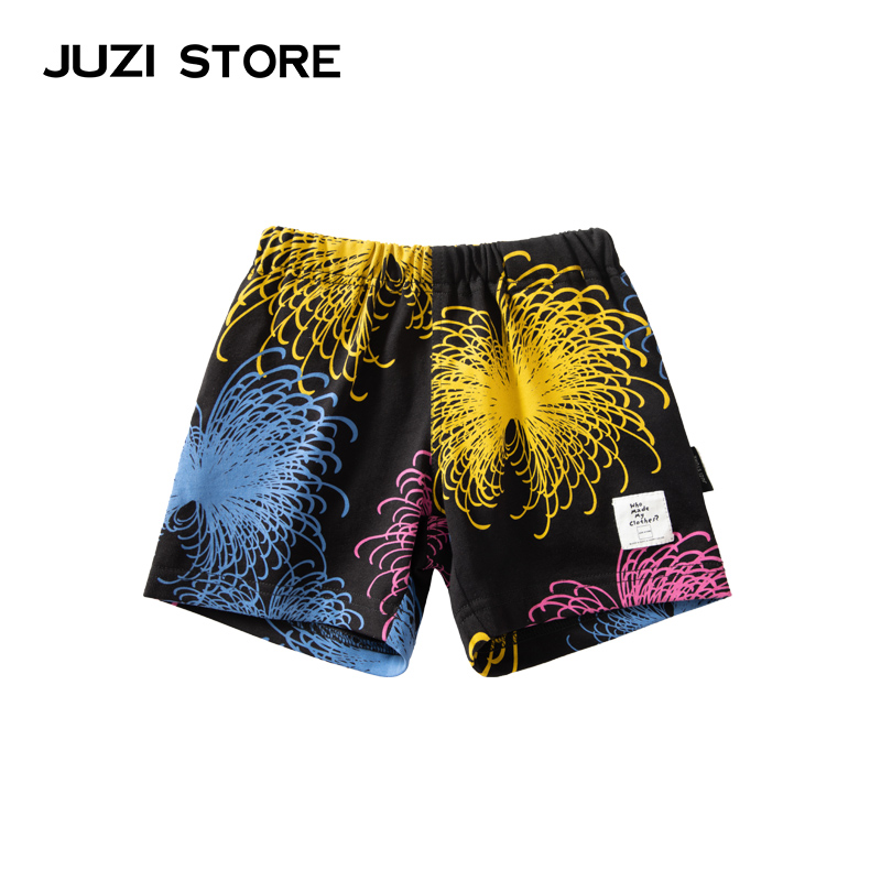 JUZI STORE童装粗针夏日花火下装沙滩短裤中性男童女童10