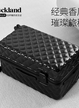 洛克兰2026新款小香风女大容量黑色旅行箱行李箱拉杆箱24寸拉链箱