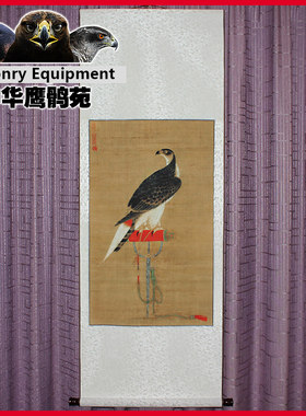 徐泽架上鹰图轴鹰具鹰猎古画