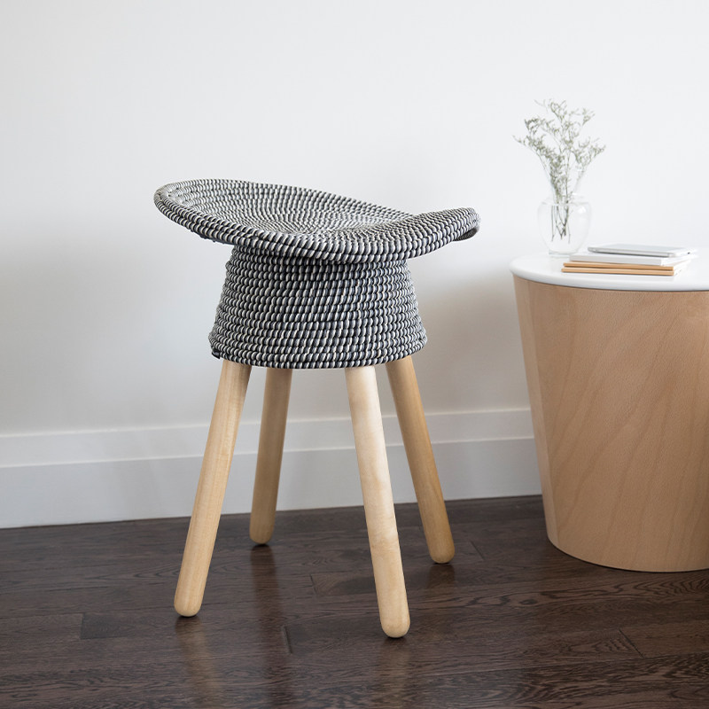 加拿大umbra编织藤椅吧台椅简约现代家用客厅餐厅凳休闲创意角凳